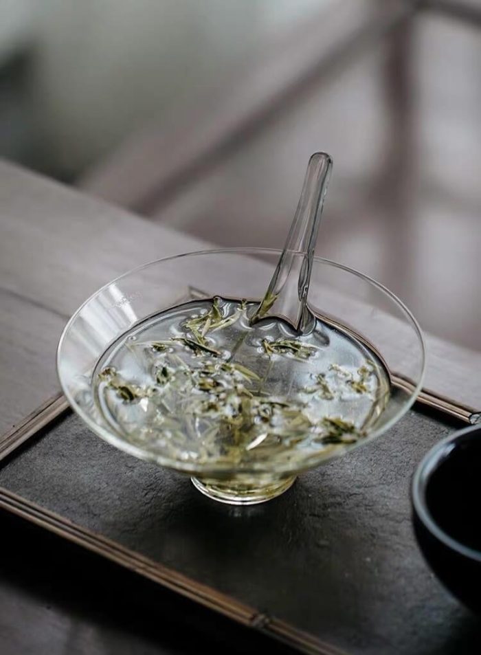 Japanese High Temperature Resistant Simple Glass Tea Bowl & Spoon Set ?? Chawan Set - Image 3