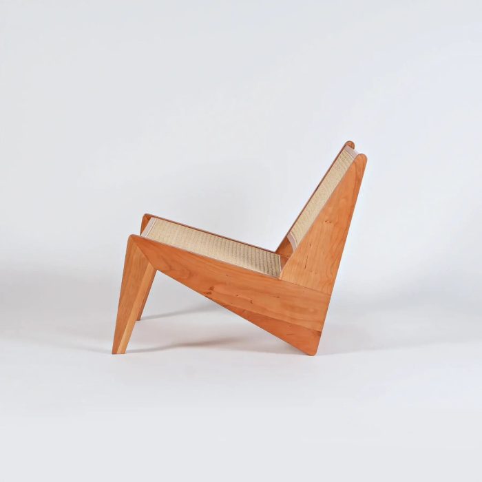Akai Rika - Cherry Wooden & Rattan Lounge Chair - Image 10
