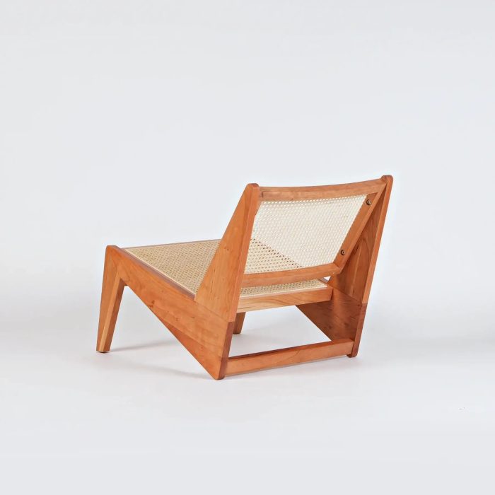 Akai Rika - Cherry Wooden & Rattan Lounge Chair - Image 11