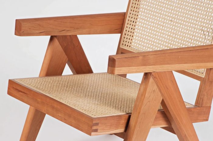 Akai Rika - Solid Wood & Rattan Lounge Chair With Armrests 70 - Image 11