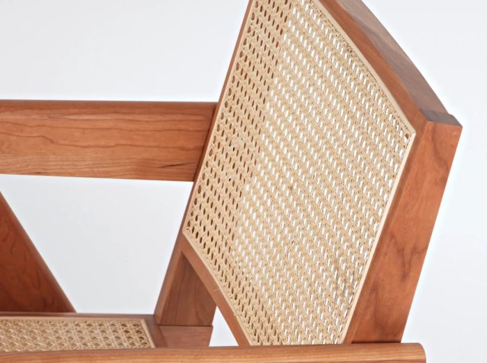 Akai Rika - Solid Wood & Rattan Lounge Chair With Armrests 70 - Image 10