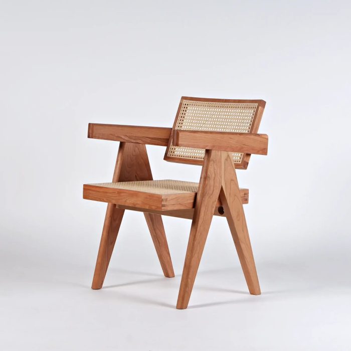 Akai Rika - Solid Wood & Rattan Armchair | Reading Chair 80 - Image 10