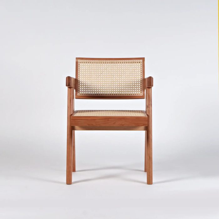 Akai Rika - Solid Wood & Rattan Armchair | Reading Chair 80 - Image 12