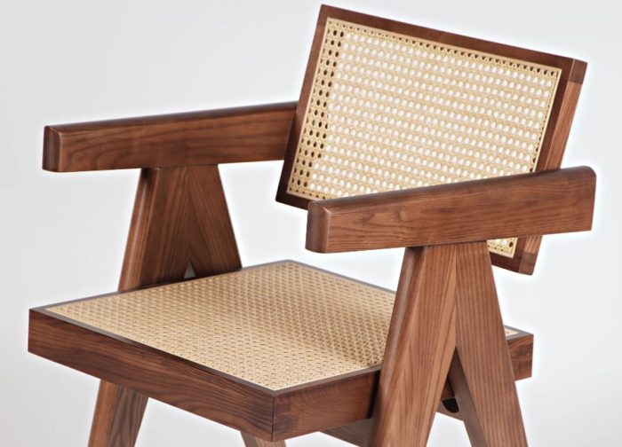 Akai Rika - Solid Wood & Rattan Armchair | Reading Chair 80 - Image 9