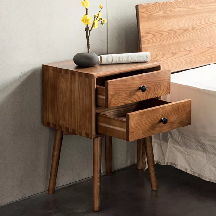 Hiroko - Living Room Ash Wood Two-story Drawer Cabinet - Image 3