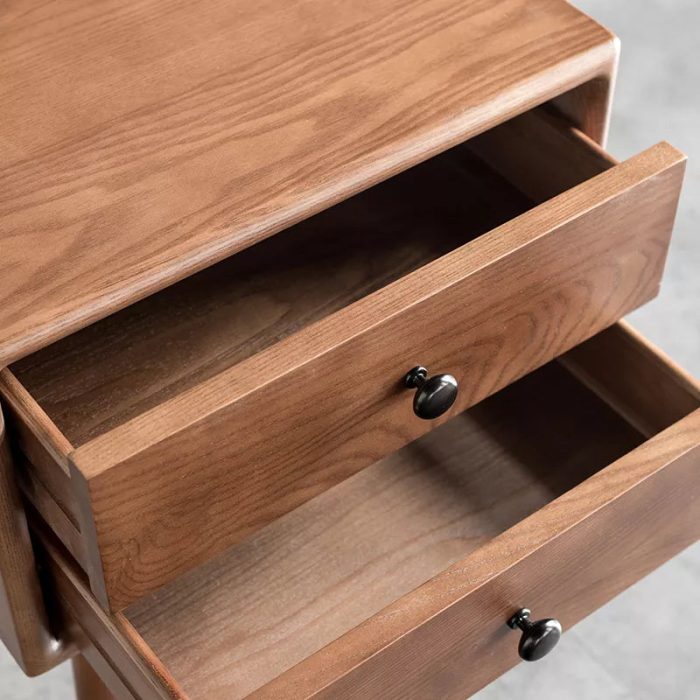 Hiroko - Living Room Ash Wood Two-story Drawer Cabinet - Image 4