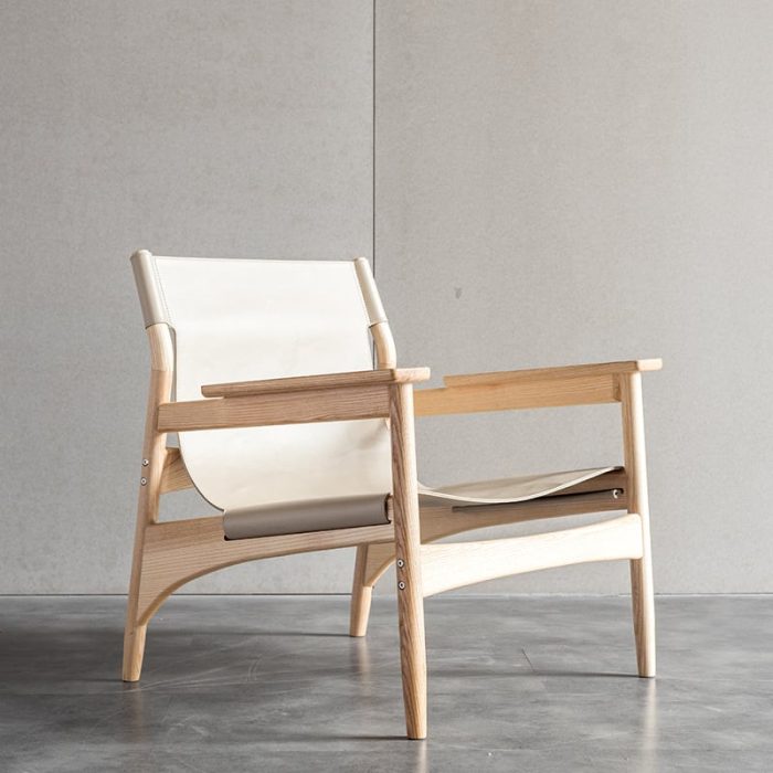 Kazue - Solid Ash Wood & Microfiber Leather Armchair ?? Reading Chair - Image 7