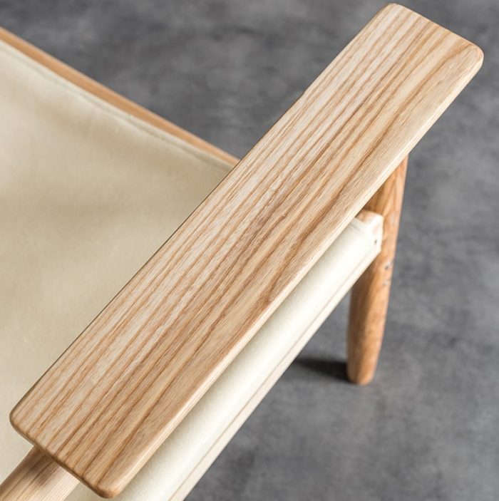 Kazue - Solid Ash Wood & Microfiber Leather Armchair ?? Reading Chair - Image 8