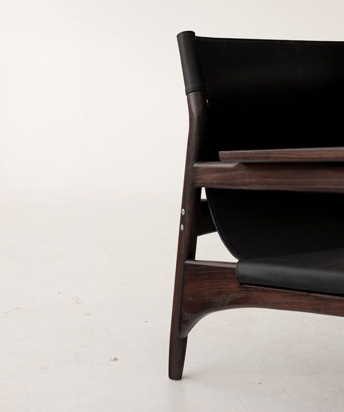 Kazue - Solid Ash Wood & Microfiber Leather Armchair ?? Reading Chair - Image 6