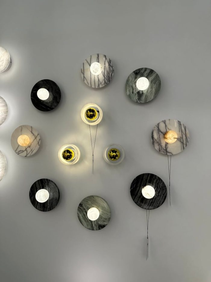 MD230mm Spanish Marble Flat Disc Ceiling / Wall Lamp | Sconces - Image 7