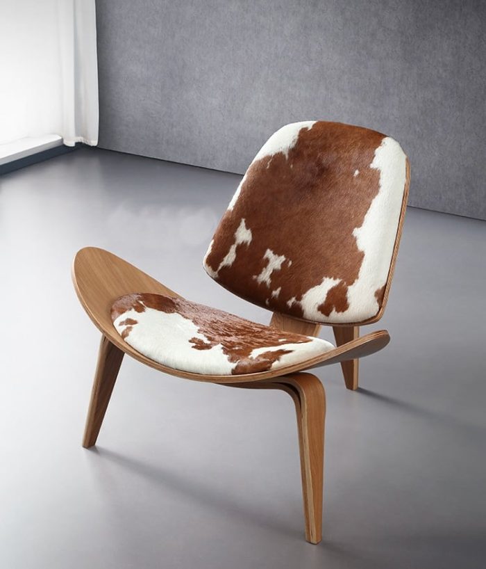MP Cowhide Shell Lounge Chair | Reading Chair in Leather - Image 2