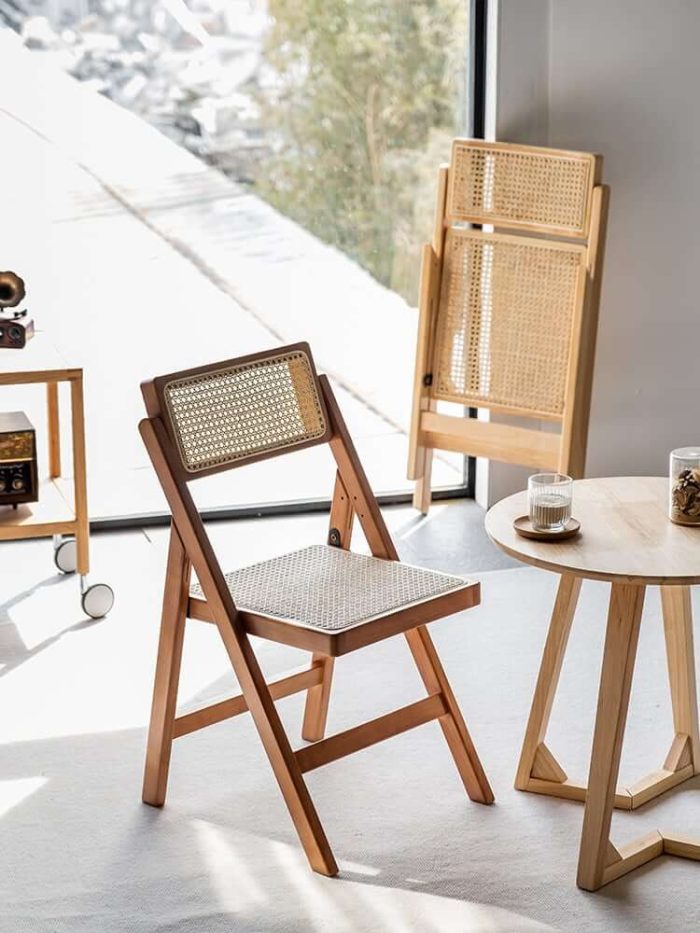 Akai Rika - Solid Wood & Rattan Dining Chair | Folding Chair - Image 7