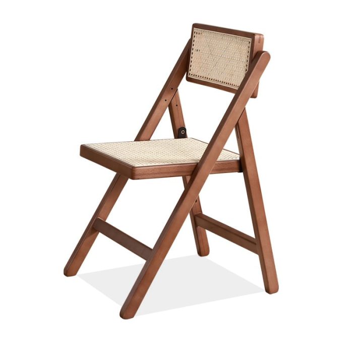 Akai Rika - Solid Wood & Rattan Dining Chair | Folding Chair