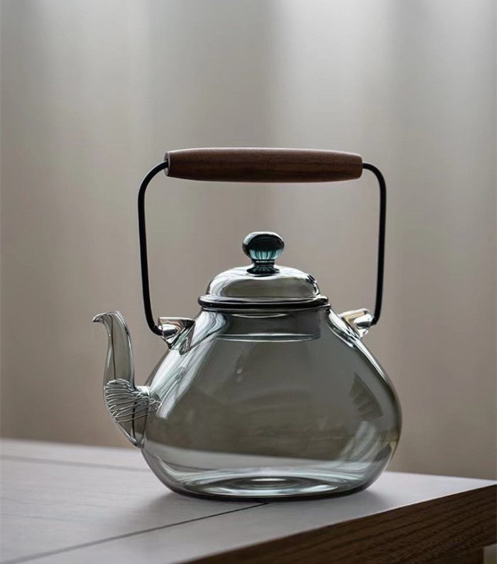 Toshiro | Smoky Gray Heat-resistant Glass Tea Kettle & Cup - Image 7