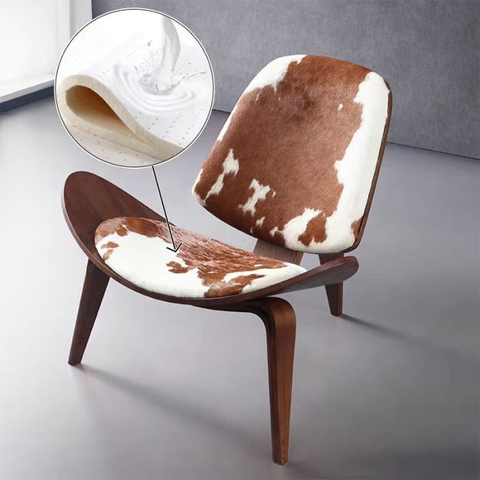 MP Cowhide Shell Lounge Chair | Reading Chair in Leather - Image 6