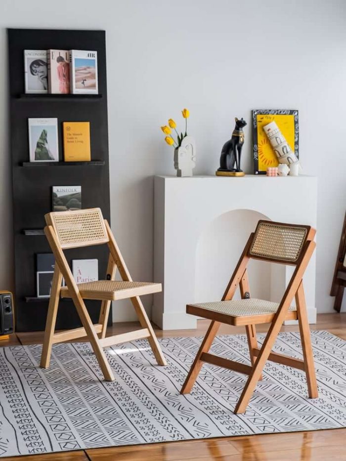 Akai Rika - Solid Wood & Rattan Dining Chair | Folding Chair - Image 2