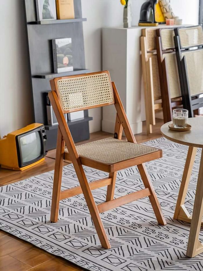 Akai Rika - Solid Wood & Rattan Dining Chair | Folding Chair - Image 3