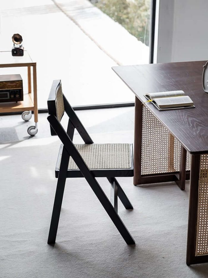Akai Rika - Solid Wood & Rattan Dining Chair | Folding Chair - Image 4