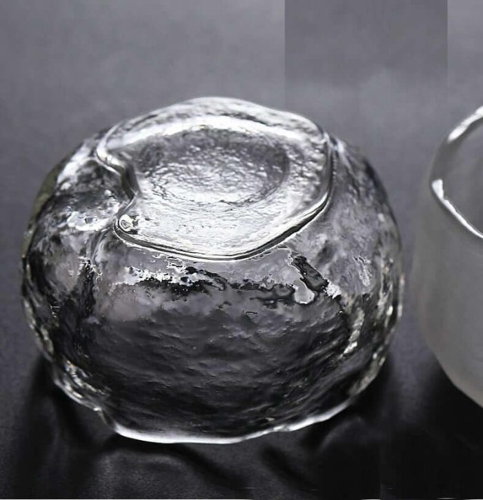 ADO Japanese Thick Hammer Pattern Small Glass Teacup - 6 pcs - Image 4