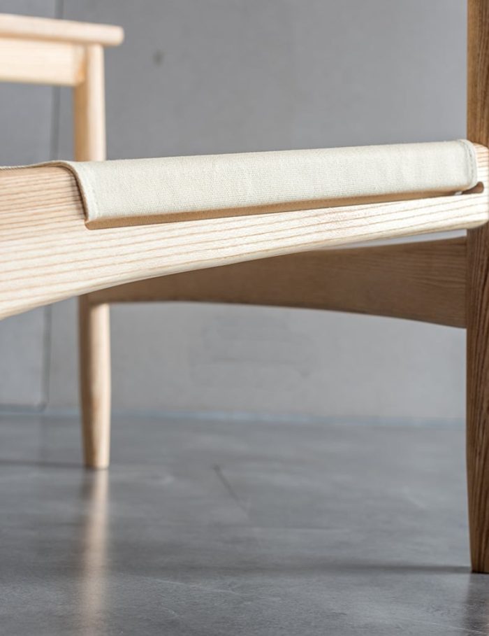 Kazue - Solid Ash Wood & Canvas Armchair ?? Reading Chair - Image 5