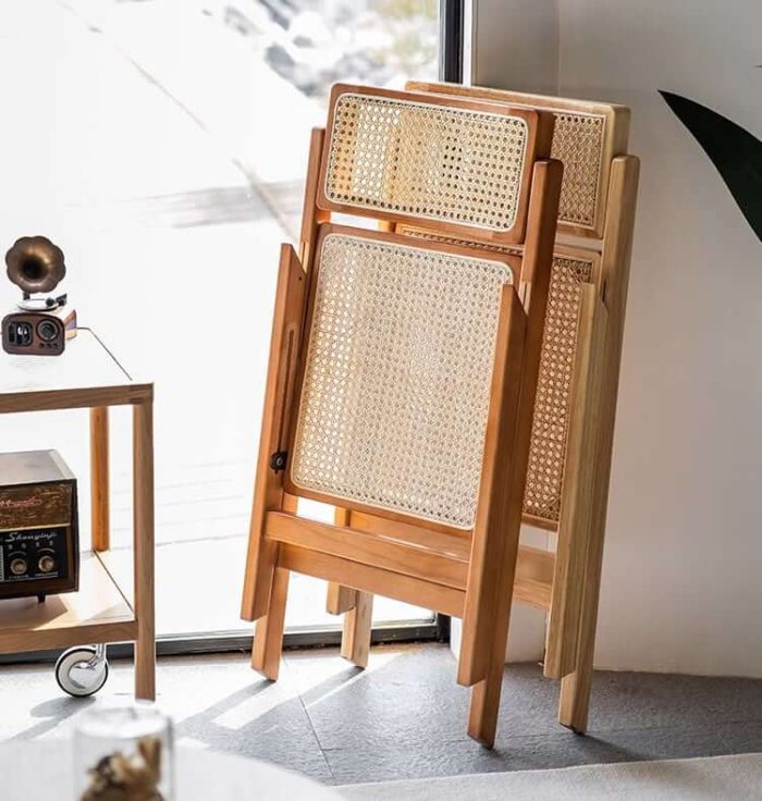 Akai Rika - Solid Wood & Rattan Dining Chair | Folding Chair - Image 9