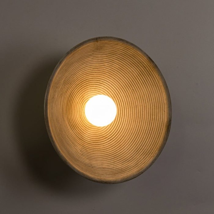 RC Resin Corrugated Sconce | Wabi-Sabi Style Ceiling Light - Image 2