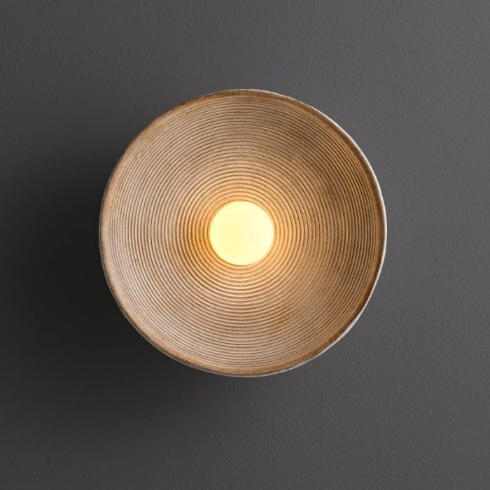 RC Resin Corrugated Sconce | Wabi-Sabi Style Ceiling Light - Image 8