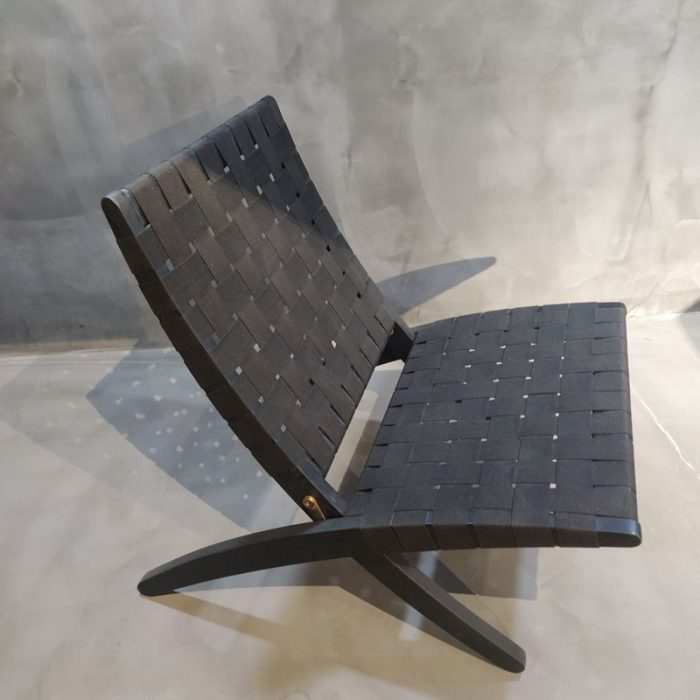 Tomomi-CW Folding Lounge Chair - Solid Wood & Canvas Woven - Image 7