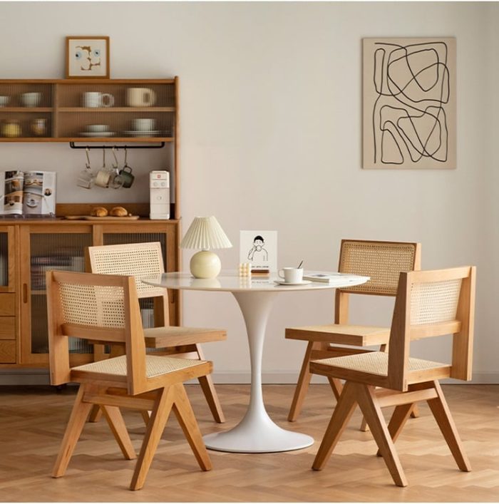 Akai Rika - Cherry Wooden & Rattan Side Chair | Dining Chair - Image 16