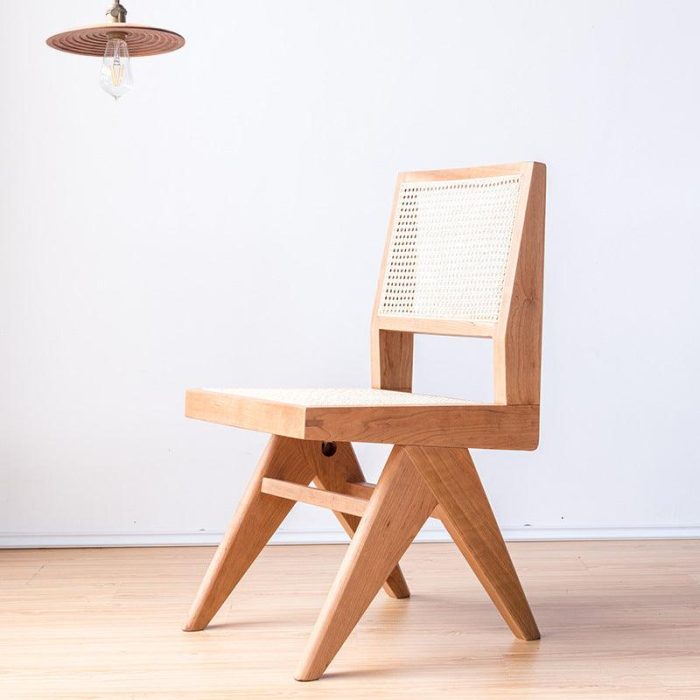 Akai Rika - Cherry Wooden & Rattan Side Chair | Dining Chair - Image 2