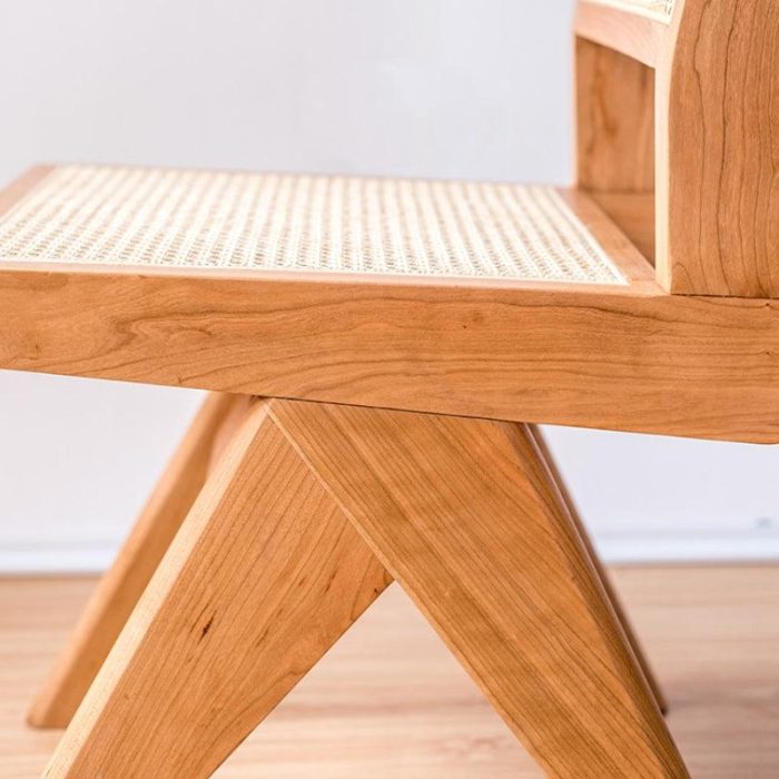 Akai Rika - Cherry Wooden & Rattan Side Chair | Dining Chair - Image 12
