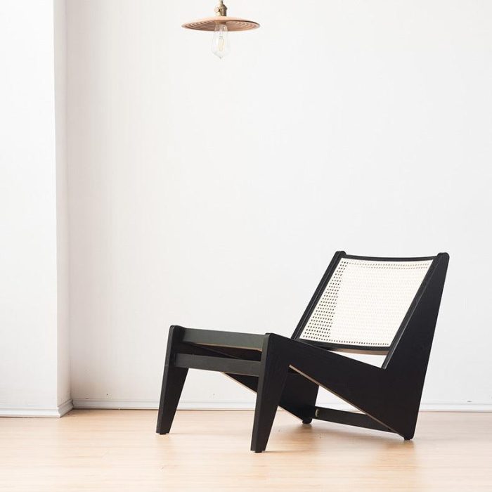 Akai Rika - Cherry Wooden & Rattan Lounge Chair - Image 7
