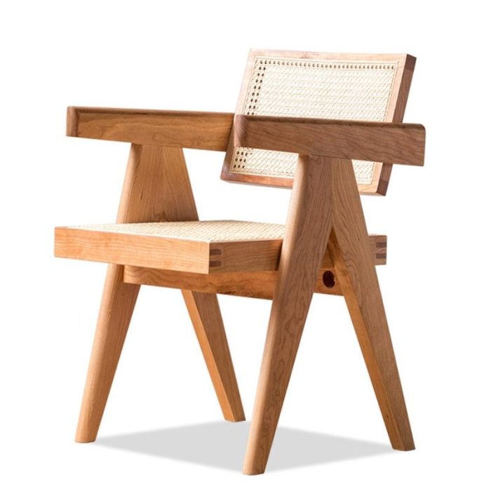 Akai Rika - Solid Wood & Rattan Armchair | Reading Chair 80