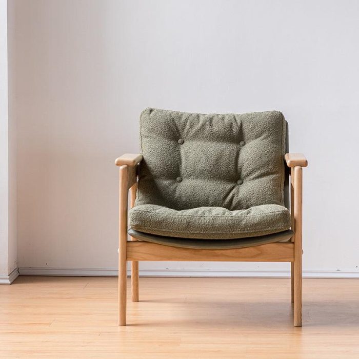 Azami - Solid Ash Wood & Fabric Armchair ?? Reading Chair - Image 2