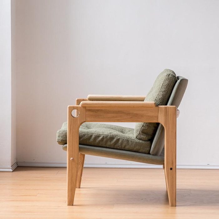 Azami - Solid Ash Wood & Fabric Armchair ?? Reading Chair - Image 4