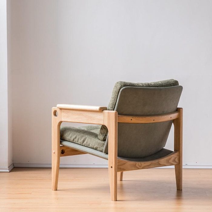 Azami - Solid Ash Wood & Fabric Armchair ?? Reading Chair - Image 5