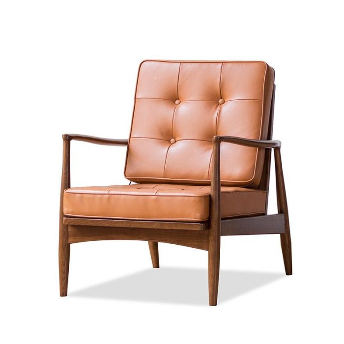 Danmer - Solid Ash Wood & Leather Armchair ?? Reading Chair