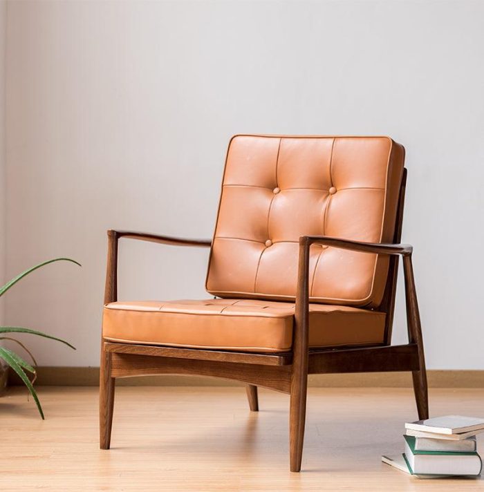 Danmer - Solid Ash Wood & Leather Armchair ?? Reading Chair - Image 2