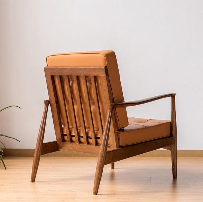 Danmer - Solid Ash Wood & Leather Armchair ?? Reading Chair - Image 5