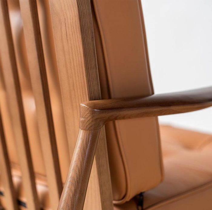 Danmer - Solid Ash Wood & Leather Armchair ?? Reading Chair - Image 7