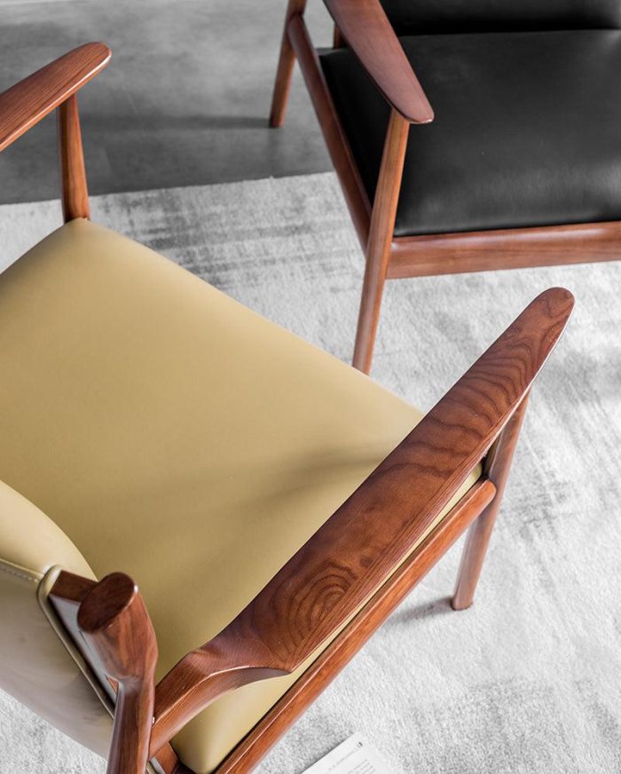 Douk - Solid Ash Wood & Leather Armchair ?? Reading Chair - Image 9