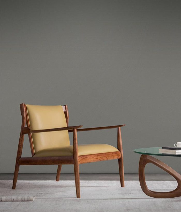 Douk - Solid Ash Wood & Leather Armchair ?? Reading Chair - Image 3