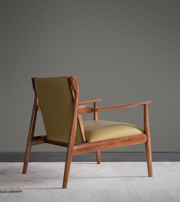 Douk - Solid Ash Wood & Leather Armchair ?? Reading Chair - Image 4