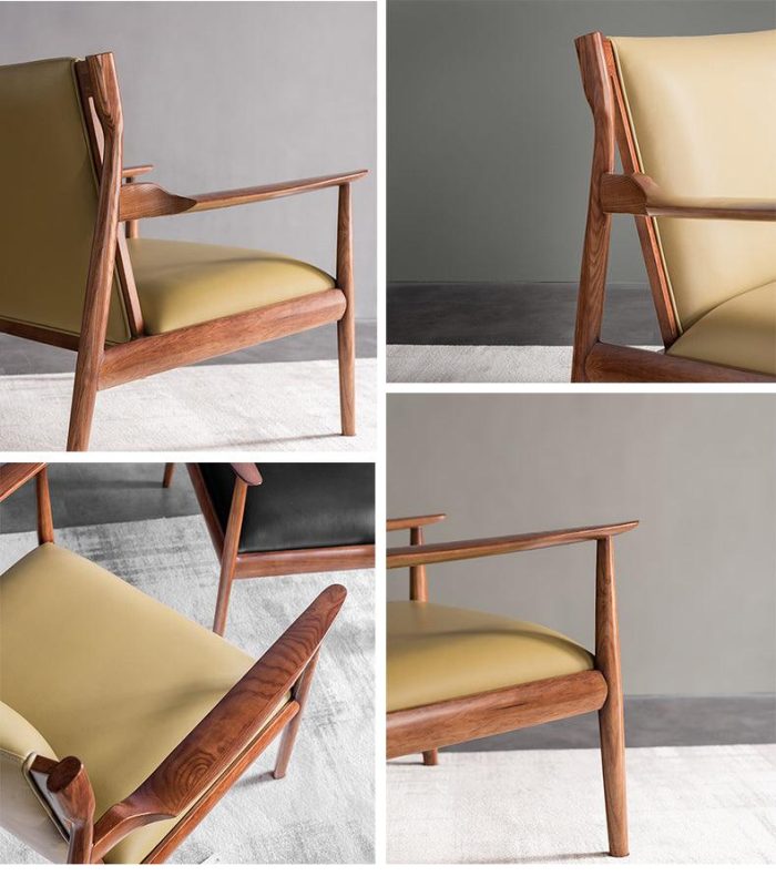 Douk - Solid Ash Wood & Leather Armchair ?? Reading Chair - Image 7