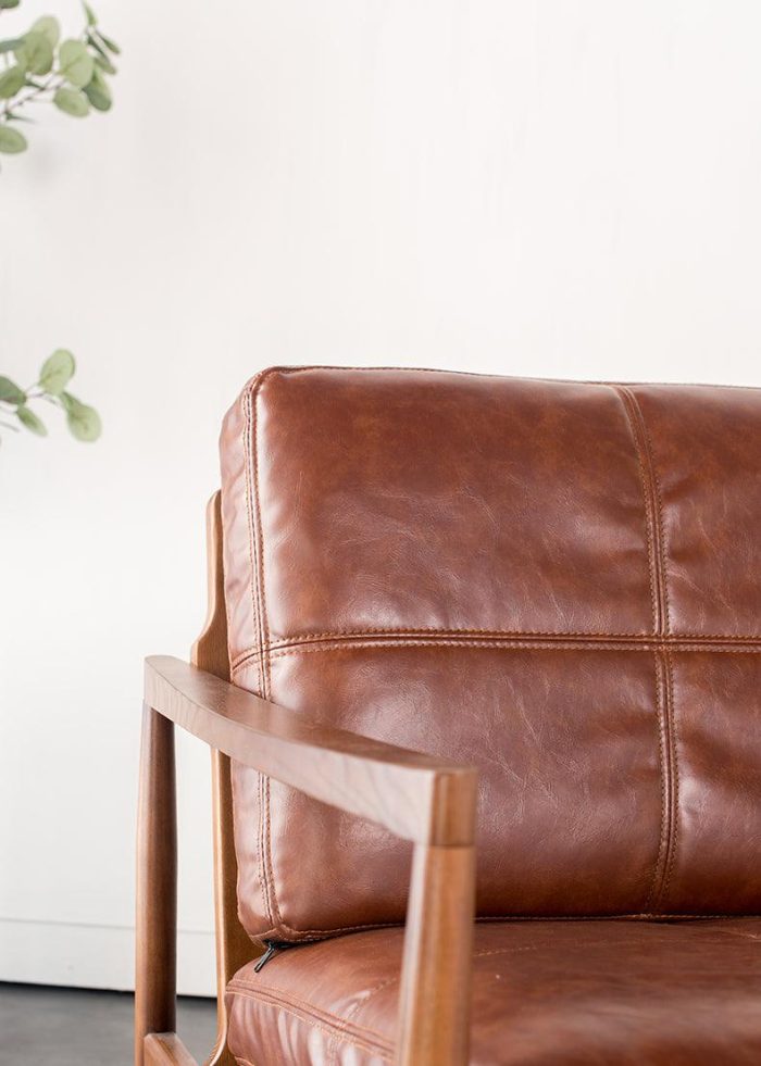 Hiroko - Solid Ash Wood & Leather Armchair ?? Reading Chair | Double Sofa - Image 8