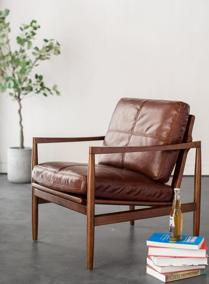 Hiroko - Solid Ash Wood & Leather Armchair ?? Reading Chair | Double Sofa - Image 3
