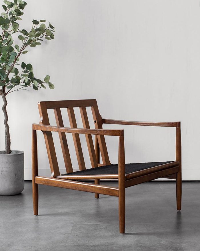 Hiroko - Solid Ash Wood & Leather Armchair ?? Reading Chair | Double Sofa - Image 5