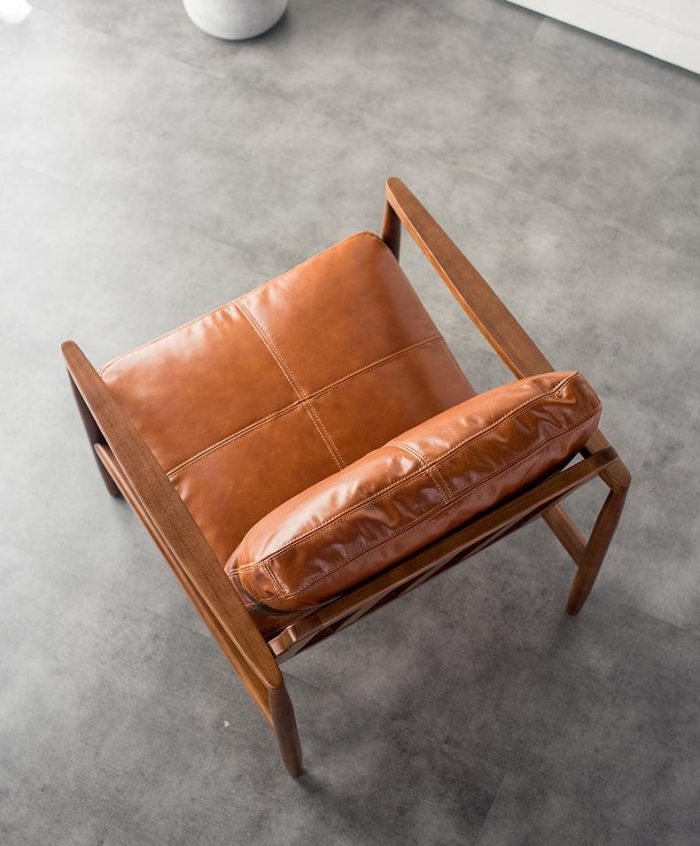 Hiroko - Solid Ash Wood & Leather Armchair ?? Reading Chair | Double Sofa - Image 6