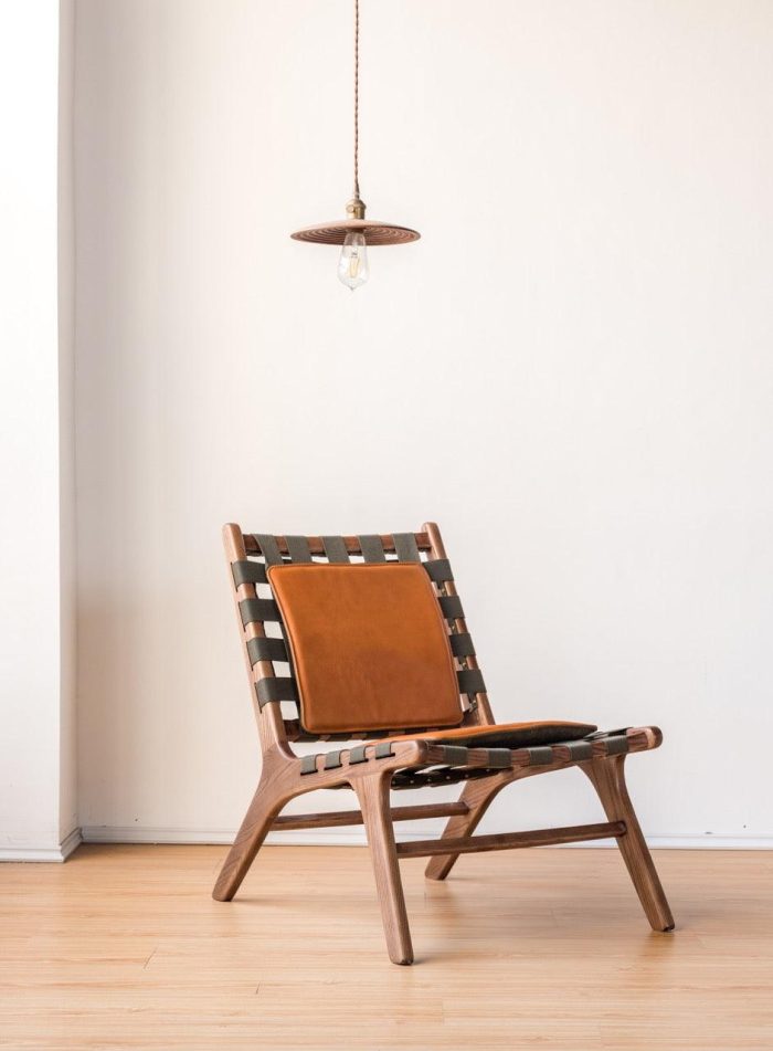 Juan - Solid Ash Wood & Leather Lounge Chair ?? Reading Chair - Image 2