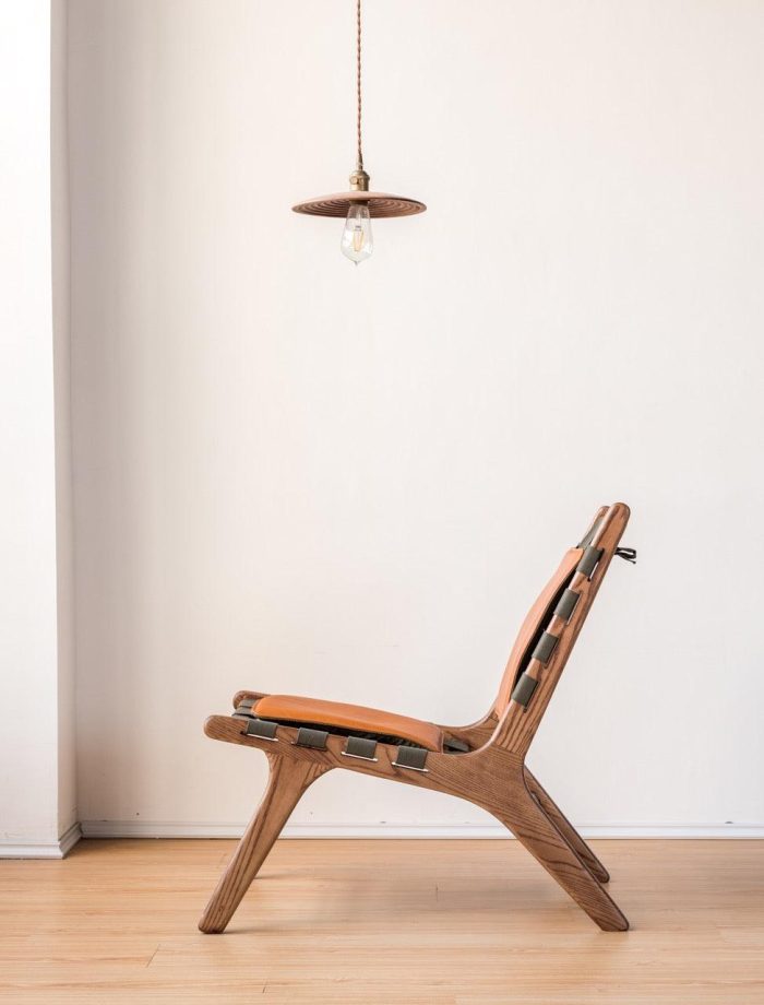 Juan - Solid Ash Wood & Leather Lounge Chair ?? Reading Chair - Image 3